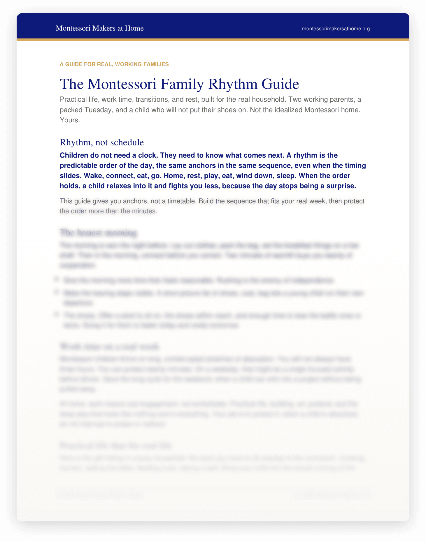 The Montessori Family Rhythm Guide page preview